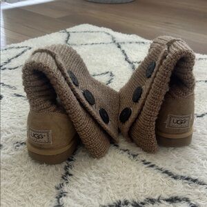 UGG Brown Knit Button Boots